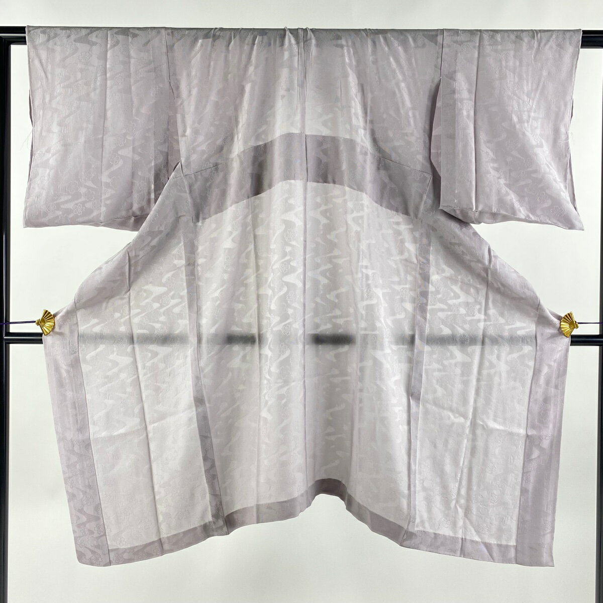 長襦袢 身丈113cm 裄丈61.5cm S 夏物 地紋 薄紫 正絹 美品 秀品 【中古】