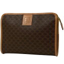 セリーヌ CELINE マカダム柄 セカンドバッグ クラッチ ポーチ セカンドバッグ コーティングキャンバス ブラウン レディース 【中古】