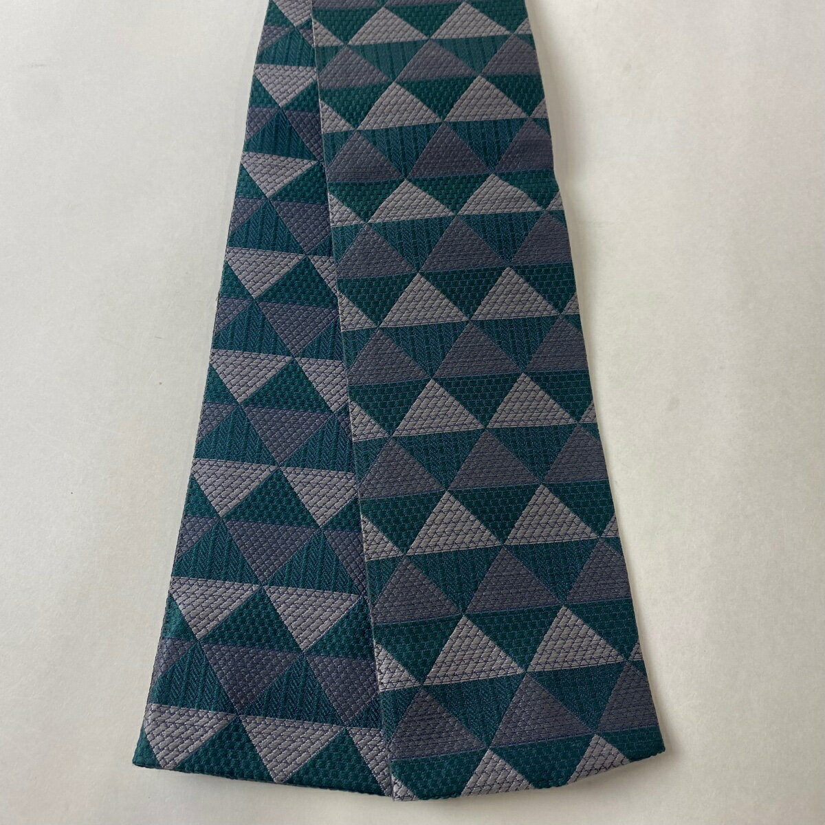 角帯 美品 秀品 鱗 緑 正絹 【中古】