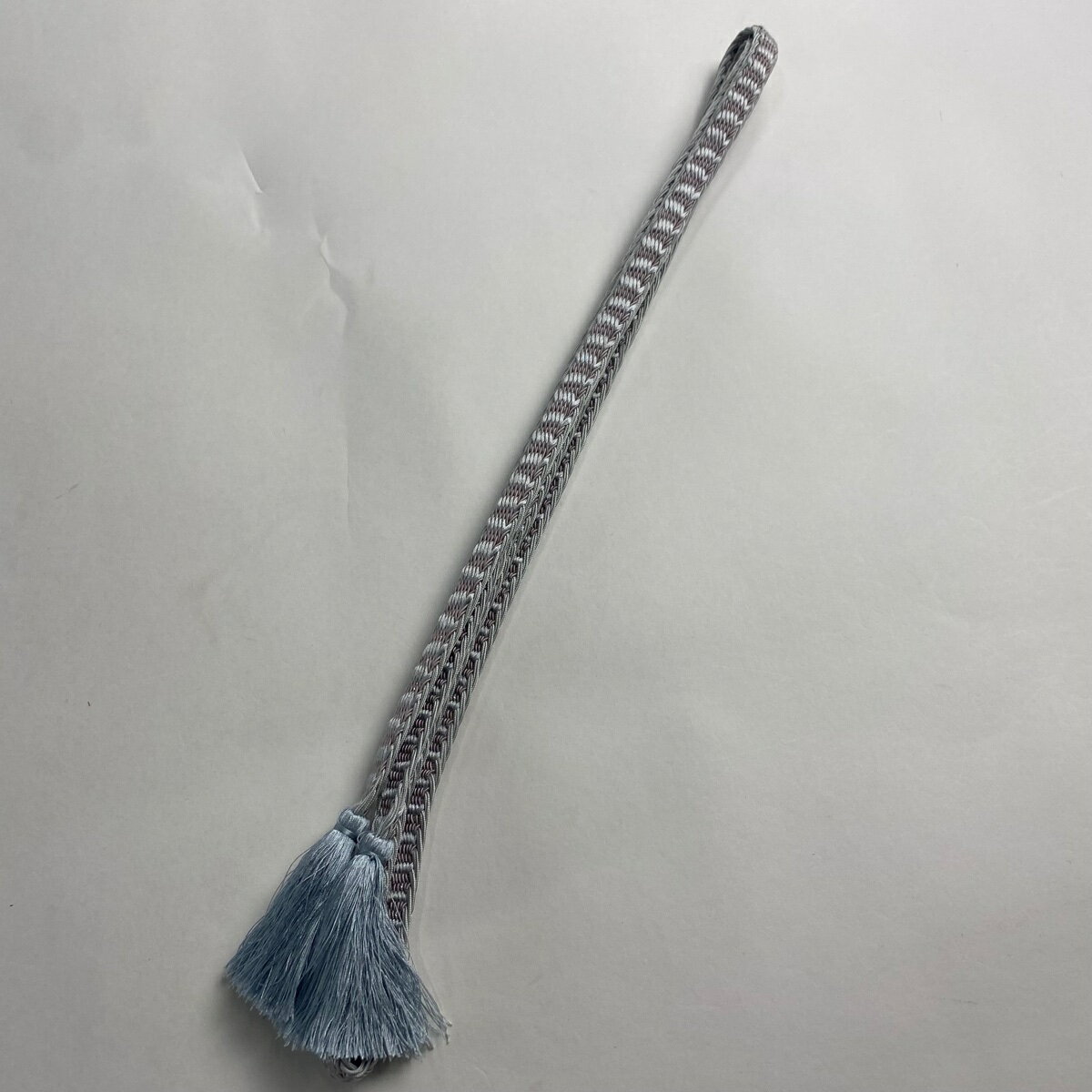 帯締め 美品 優品 縞 水色 正絹 和装小物 【中古】 msp50