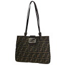 フェンディ FENDI ズッカ柄 ショルダーバッグ ハンドバッグ トート ショルダーバッグ キャンバス ブラウン 26726 レディース 【中古】