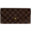 【ラッピング可】ルイ・ヴィトン Louis Vuitton ポルトフォイユ サラ 二つ折り 長財布 ダミエ ブラウン N63209 レディース 【中古】 msp29(4)