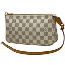 ルイ・ヴィトン Louis Vuitton ポシェットアクセソワール 化粧 メイク コスメ バッグインバッグ アクセサリーポーチ ダミエアズール ホワイト N4...