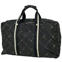 シャネル CHANEL 旧トラベルライン 旅行バッグ 格子柄 出張 旅行バッグ ナイロン ブラック レディース 【中古】