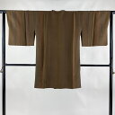 【最終値引き】 道行 身丈92cm 裄丈63cm S 和装コート 角衿 落款あり 縞 茶色 正絹 美品 秀品 【中古】 msp70