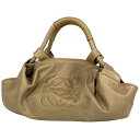 ロエベ LOEWE ナッパアイレ アナグラム ハンドバッグ レザー ゴールド レディース 【中古】 msp29