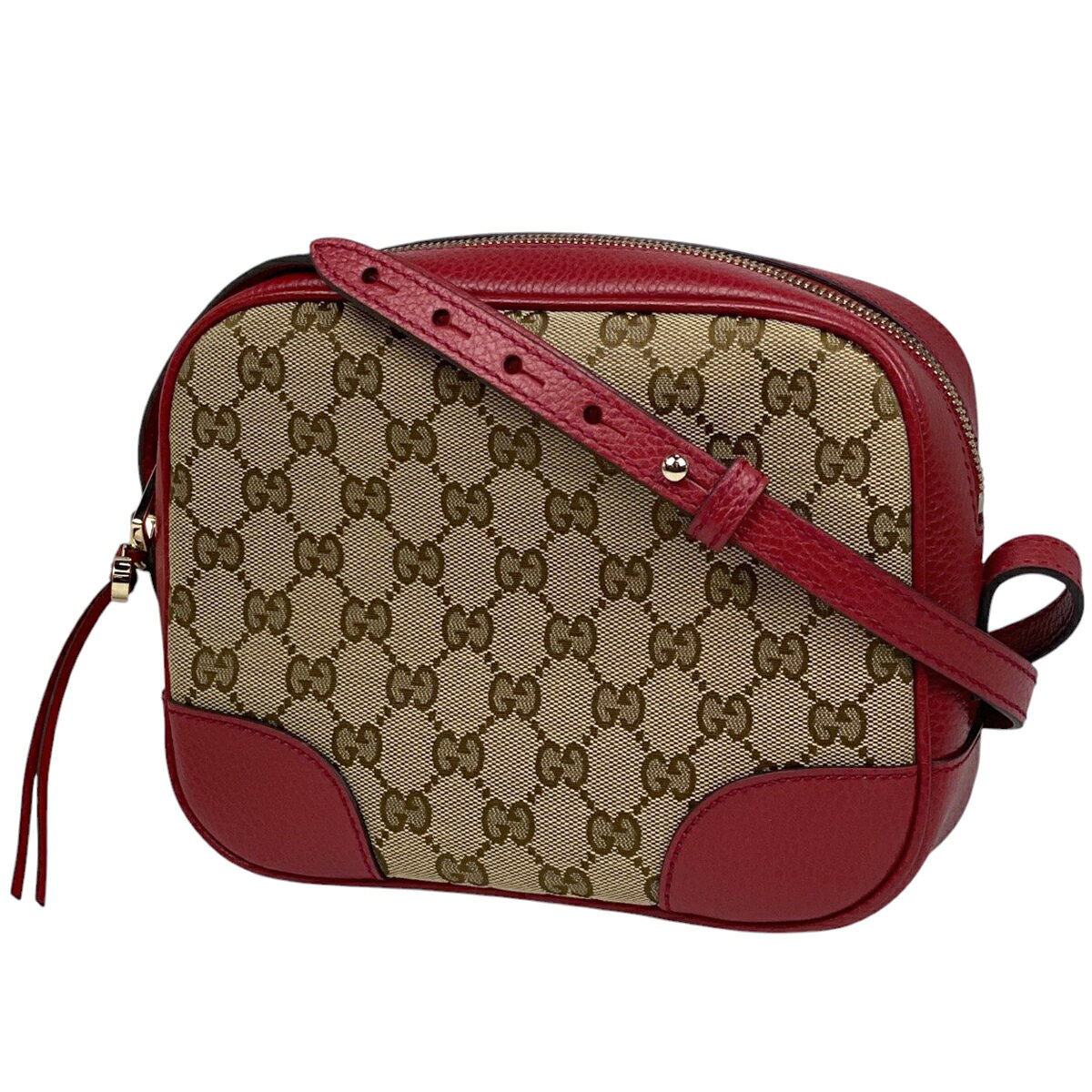 グッチ GUCCI GG柄 ショルダーバッグ GGキャンバス ベージュ レッド 449413 レディース 【中古】