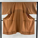 長襦袢 身丈120cm 裄丈68cm L 縦縞 オレンジ 正絹 名品 【中古】