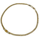 【ラッピング可】クリスチャンディオール Christian Dior ロゴ ラインストーン ネックレス GP ゴールド レディース 【中古】