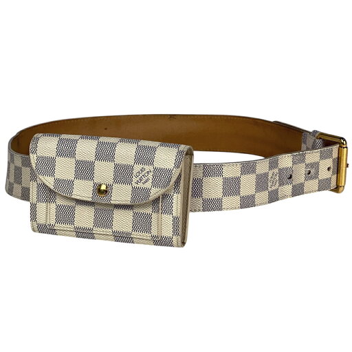 【ラッピング可】ルイ・ヴィトン Louis Vuitton サンチュール ポシェット ソロ ウエストポーチ ベルト ダミエアズール ホワイト メンズ 【中古】 【ラッピング可】ルイ・ヴィトン Louis Vuitton サンチュール ポシェット ソロ ウエストポーチ ベルト ダミエアズール ホワイト メンズ 【中古】
