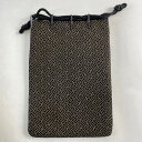 和装バッグ 美品 逸品 カジュアル 合切袋 巾着 紗綾形 黒 和装小物 【中古】