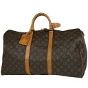 【最終値引き】 ルイ・ヴィトン Louis Vuitton キーポル 50 ハンドバッグ 旅行 出張 ビジネス ボストンバッグ モノグラム ブラウン M4142...