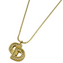 【ラッピング可】クリスチャンディオール Christian Dior ロゴ ラインストーン ネックレス CD ネックレス GP ゴールド レディース 【中古】