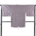 【最終値引き】 道中着 身丈87.5cm 裄丈64.5cm M 和装コート 紬地 灰紫 正絹 秀品 【中古】 msp70
