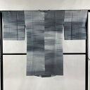 【最終値引き】 道行 身丈98.5cm 裄丈64.5cm M 和装コート 角衿 落款あり 霞 灰色 正絹 美品 逸品 【中古】 msp70