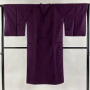 【最終値引き】 道行 身丈121cm 裄丈63.5cm S 和装コート 角衿 墨流し 紫 正絹 美品 逸品 【中古】 msp70