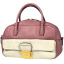 ミュウ ミュウ Miu Miu ロゴ ハンドバッグ ミニボストン ハンドバッグ レザー ピンク レディース 【中古】
