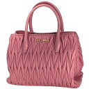 ミュウ ミュウ Miu Miu ロゴ ハンドバッグ マテラッセ 2WAY ショルダーバッグ ハンドバッグ レザー ピンク レディース 【中古】