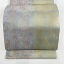 袋帯 秀品 関西仕立て 幾何学 箔 灰色 六通 正絹 【中古】