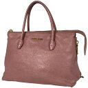 ミュウ ミュウ Miu Miu ロゴ ハンドバッグ 2WAY ショルダーバッグ ハンドバッグ レザー ピンク レディース 【中古】
