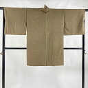 道中着 身丈93cm 裄丈66.5cm M 和装コート 幾何学 灰茶 正絹 美品 名品 【中古】 msp70