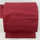 【最終値引き】 名古屋帯 美品 優品 えんじ色 正絹 【中古】 msp70