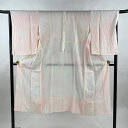 長襦袢 身丈131cm 裄丈36.5cm M 地紋 ぼかし ピンク 正絹 美品 秀品 【中古】