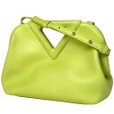 ボッテガヴェネタ BOTTEGAVENETA トライアングル ポイント スモール ショルダーバッグ レザー ライトグリーン レディース 【中古】 msp29