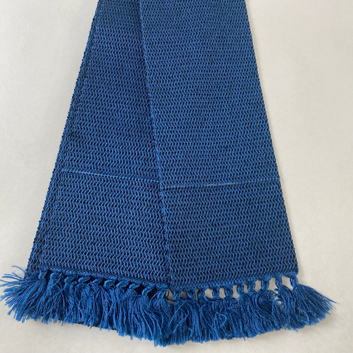 角帯 美品 優品 幾何学模様 青 正絹 【中古】