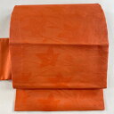 【最終値引き】 名古屋帯 優品 サーモンピンク 正絹 【中古】 msp70