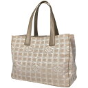 シャネル CHANEL ニュートラベルライン トート MM ココマーク ショルダーバッグ トートバッグ ナイロンジャガード ベージュ A15991 レディース ...