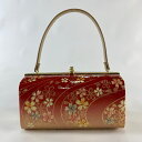 和装バッグ 美品 優品 フォーマル 桜 流水 金彩 赤 エナメル 和装小物 【中古】