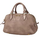 ミュウ ミュウ Miu Miu ロゴ ハンドバッグ 2WAY ショルダーバッグ ハンドバッグ レザー ピンク RN0509 レディース 【中古】