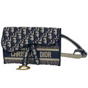 クリスチャンディオール Christian Dior トロッター柄 ウエストバッグ ロゴ ウエストポーチ ボディバッグ キャンバス ネイビー レディース 【中古...