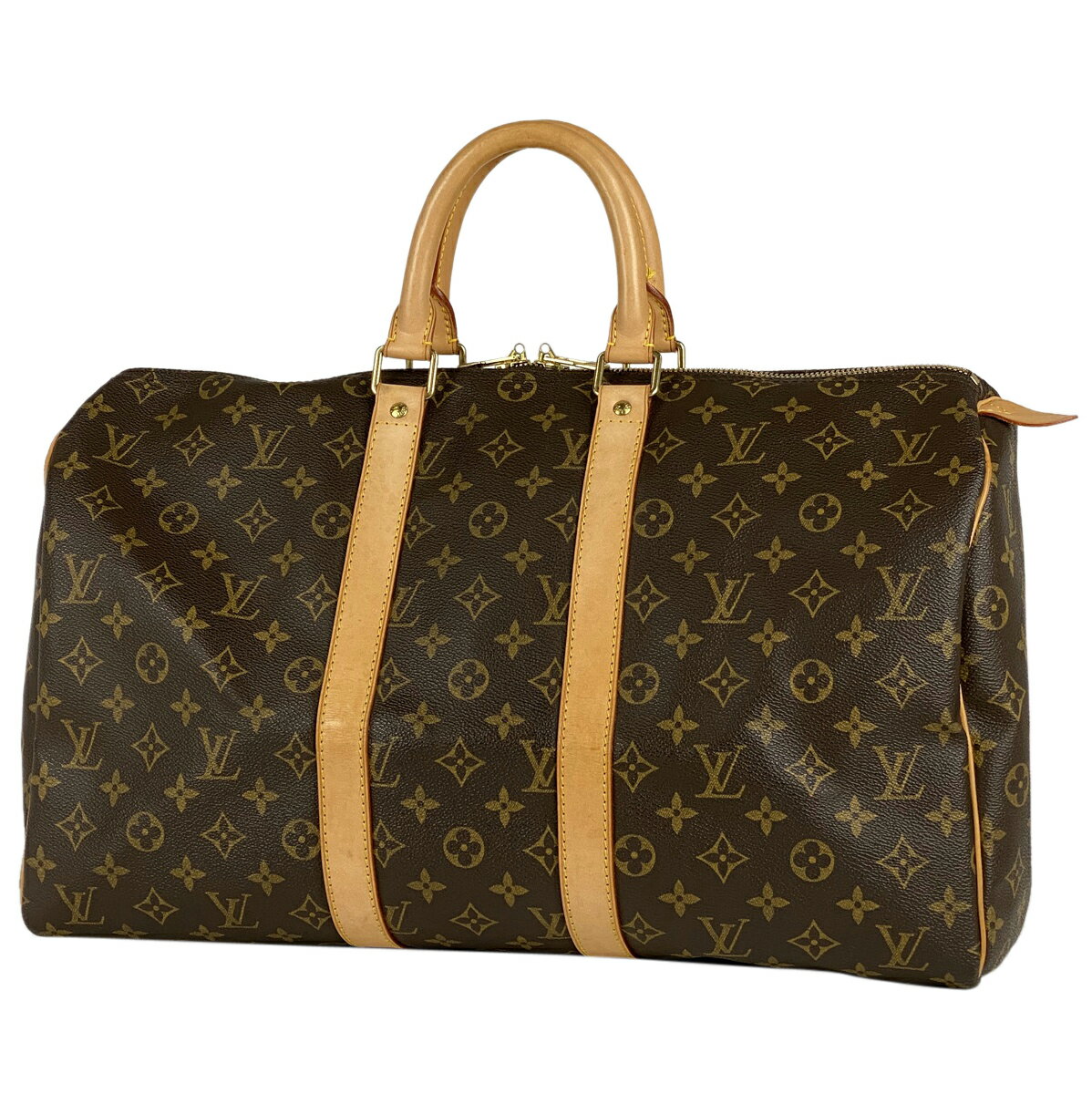 ルイ・ヴィトン Louis Vuitton キーポル 45 ハンドバッグ マザーバッグ 旅行 出張 ビジネス ジム 1泊2日 ボストンバッグ モノグラム ブラウン M41428 レディース 【中古】