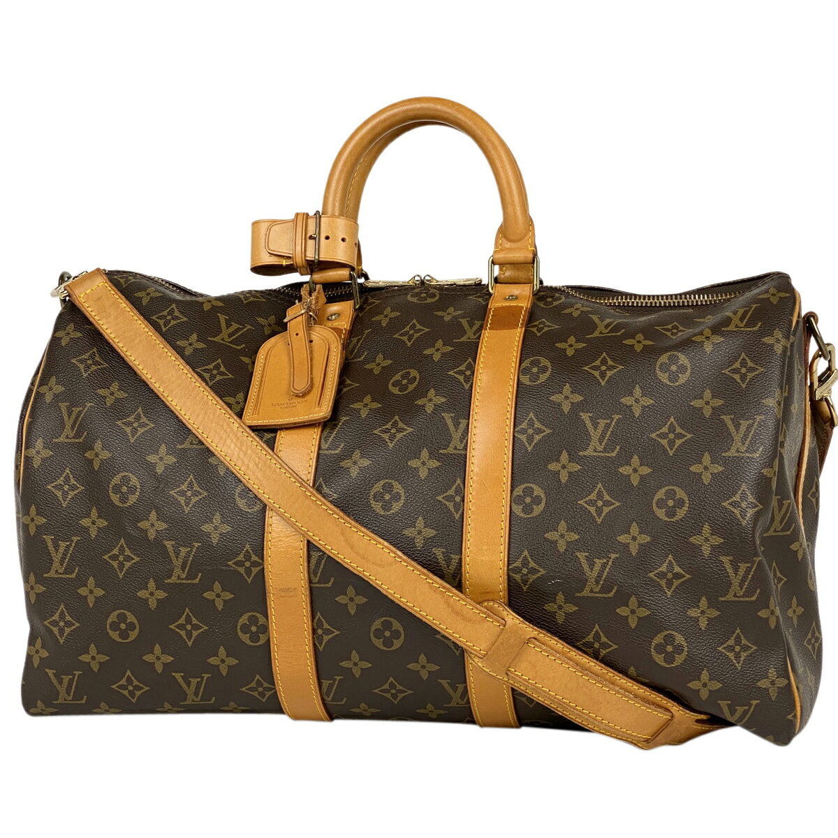 ルイ・ヴィトン Louis Vuitton キーポル バンドリエール 45 ハンドバッグ ショルダーバッグ マザーバッグ 斜め掛け 旅行 出張 ビジネス ジム 1泊2日 ボストンバッグ モノグラム ブラウン M41418 レディース 【中古】