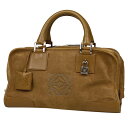 【店内最大70%OFF!1/9 20:00-1/16 1:59迄】 17%OFF ロエベ LOEWE アマソナ 28 手提げ ロゴ アナグラム ハンドバッグ スエード ブラウン レディース 【中古】 msp29perb