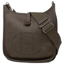 【店内最大70%OFF!5/9 20:00-5/16 1:59迄】 エルメス HERMES エヴリン 3 肩掛け 斜め掛け パンチング Hロゴ ショルダーバッグ トリヨンクレマンス カカオ □P レディース 【中古】 rkmt