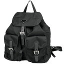 【店内最大70%OFF!5/9 20:00-5/16 1:59迄】 13%OFF プラダ PRADA ロゴプレート リュックサック デイパック バックパック リュック テスートナイロン ネロ(ブラック) 1BZ811 レディース 【中古】 msp29perb