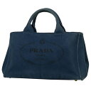 【店内最大70%OFF!5/9 20:00-5/16 1:59迄】 23%OFF プラダ PRADA カナパ トート 2WAY ハンドバッグ ショルダーバッグ トートバッグ キャンバス ブルー 1BG642 レディース 【中古】 msp29perb
