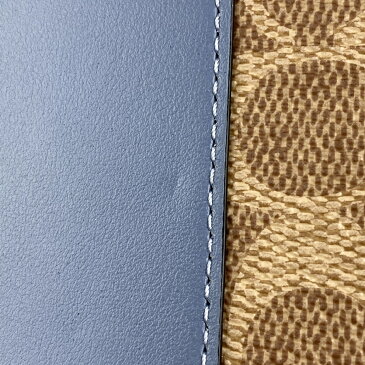 53%OFF コーチ COACH シグネチャー ストライプ ラウンドファスナー 長財布 札入れ 小銭入れ 長財布 PVC ベージュ ブルー 31546 レディース 【中古】 msp59perb