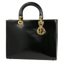【店内最大70%OFF!5/9 20:00-5/16 1:59迄】 20%OFF クリスチャンディオール Christian Dior レディ ディオール 手提げ ロゴ トートバッグ ハンドバッグ レザー ブラック レディース 【中古】 msp29perb