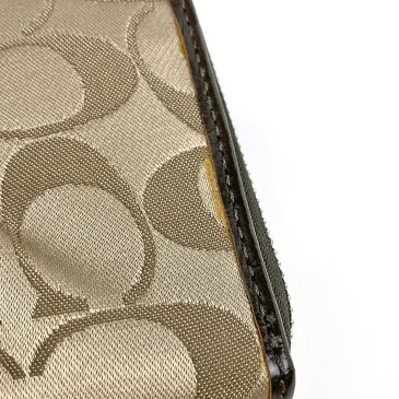 34%OFF コーチ COACH シグネチャー ラウンドファスナー 長財布 札入れ 小銭入れ ラウンドジップ 長財布 キャンバス ブラウン レディース 【中古】 msp39perb