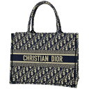 【店内最大70%OFF!5/9 20:00-5/16 1:59迄】 9%OFF クリスチャンディオール Christian Dior ディオール ブック トート 手提げ トロッター スモール トートバッグ キャンバス ネイビー M1296ZRIW レディース 【中古】 msp29perb