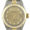 【店内最大70%OFF!5/9 20:00-5/16 1:59迄】 3%OFF ロレックス ROLEX デイトジャスト 10P ダイヤモンド 69173G 腕時計 SS YG 自動巻き ゴールド レディース 【中古】 msp29perb