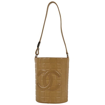 シャネル CHANEL チョコバー ショルダーバッグ ココマーク CC ワンショルダー 巾着 ショルダーバッグ レザー ベージュ レディース 【中古】
