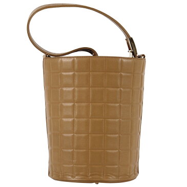 シャネル CHANEL チョコバー ショルダーバッグ ココマーク CC ワンショルダー 巾着 ショルダーバッグ レザー ベージュ レディース 【中古】