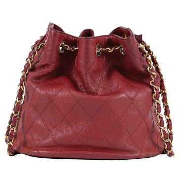 シャネル CHANEL ビコローレ チェーン ショルダーバッグ ココマーク CCマーク 巾着型 ショルダーバッグ レザー レッド レディース 【中古】