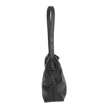 ロエベ LOEWE フラメンコ ノット スモール ショルダーバッグ 斜め掛け 2WAY ロゴ 巾着 ショルダーバッグ レザー ブラック レディース 【中古】