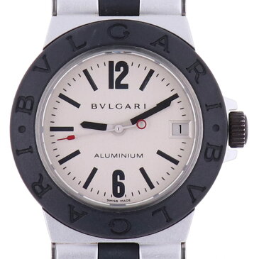 ブルガリ BVLGARI アルミニウム AL32TA 腕時計 SS ラバー クォーツ シルバー レディース 【中古】